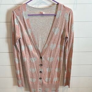 Mossimo Supply Co. Pink and Gray Heart Cardigan